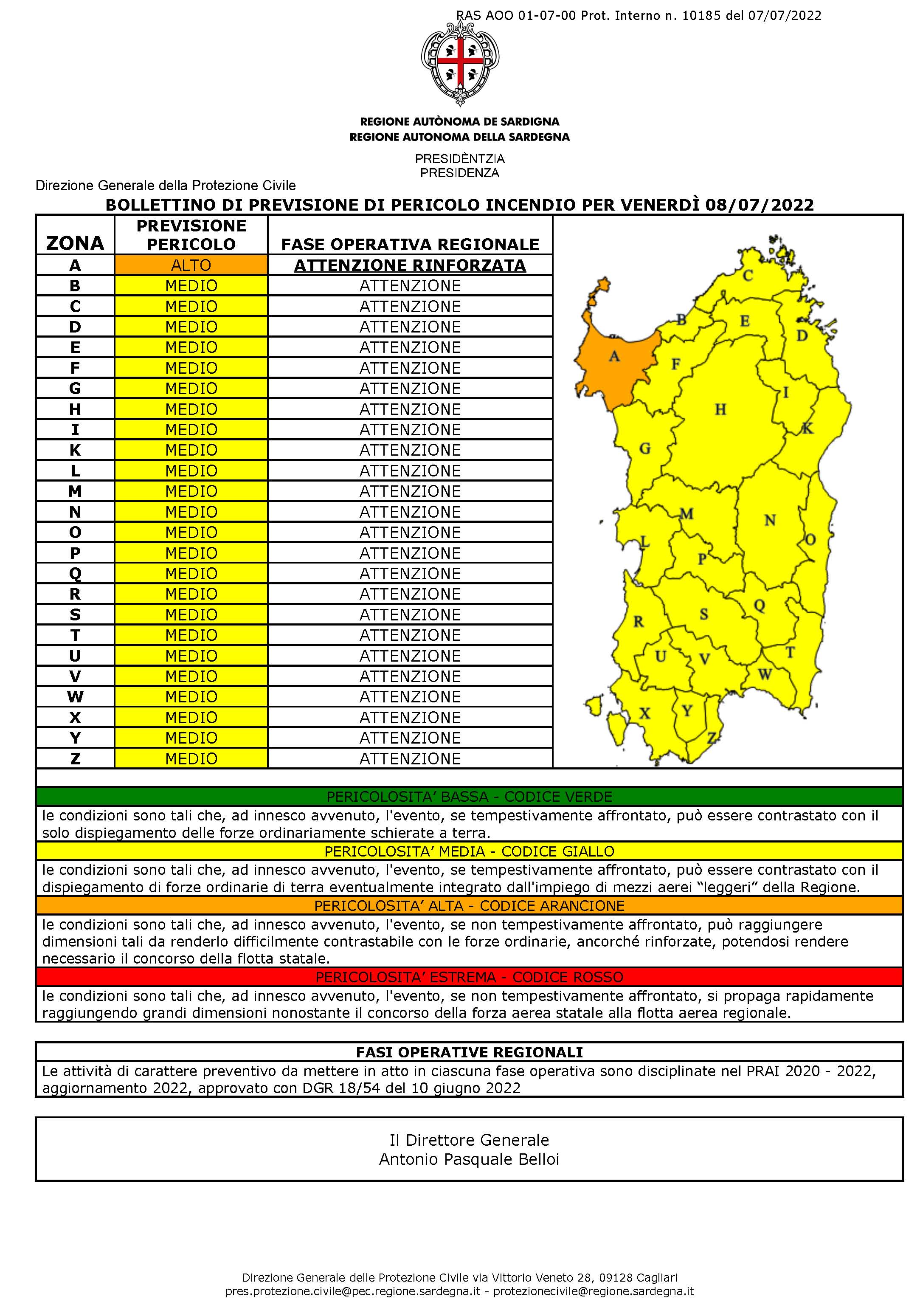 bollettino pericolo incendi del 07.07.2022