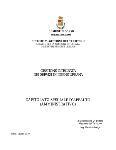 Capitolato speciale d'appalto (amministrativo)