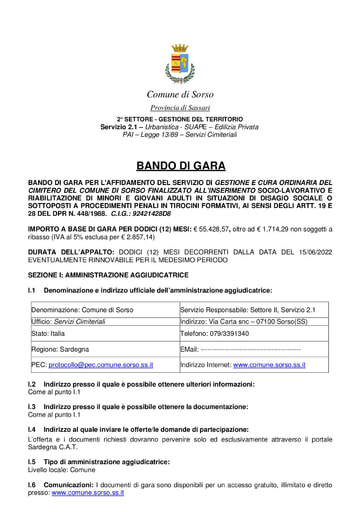 01 BANDO DI GARA