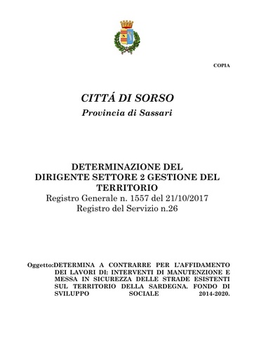 01 Det. a Contrattare n 26 del 21/10/2017