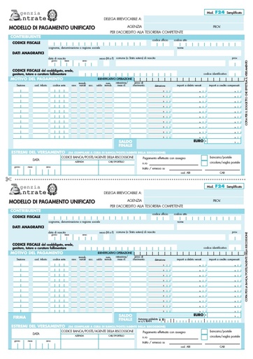 GENERICO MODELLO F24 SEMPLIFICATO Editabile