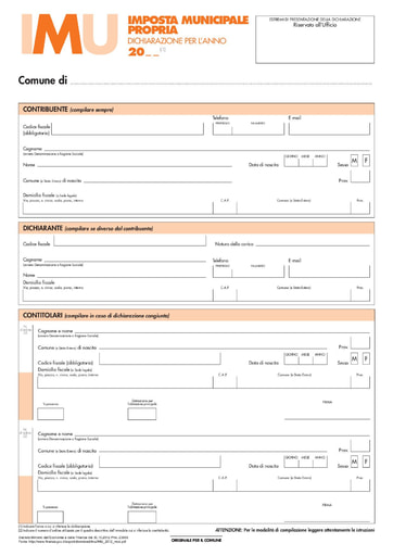 Dichiarazione IMU Editabile