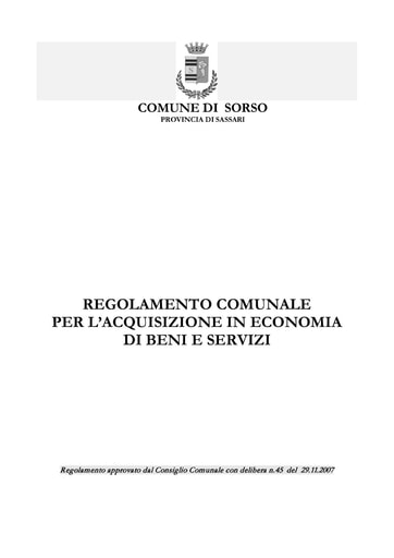 acquisizione in economia di beni e servizi