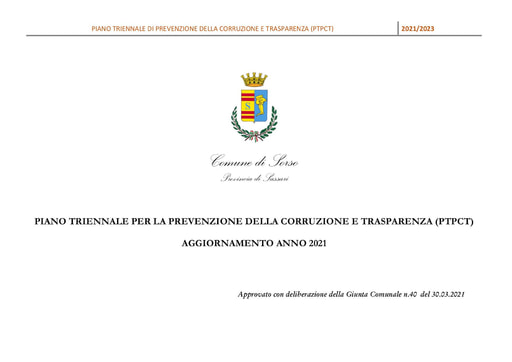 Piano triennale di prevenzione della corruzione SORSO 2021 2023