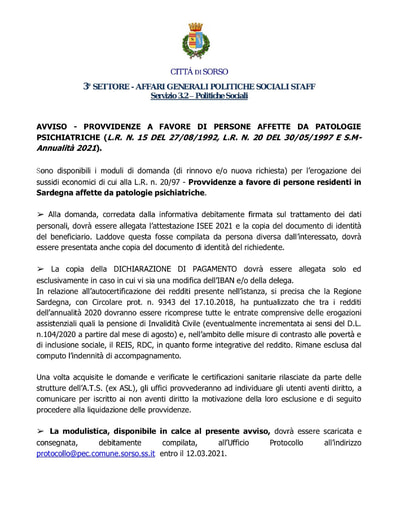 AVVISO PUBBLICO 2021