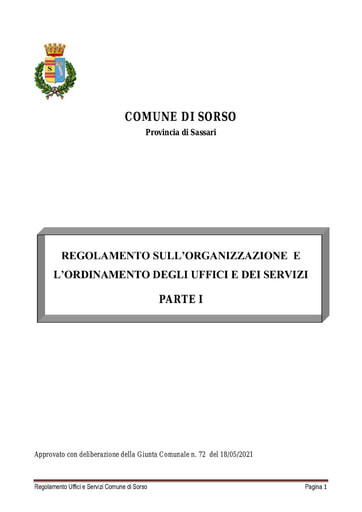 Regolamento Uffici e Servizi Comune di Sorso