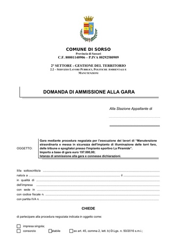 04 Domanda di ammissione alla gara