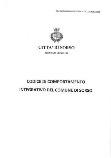 Codice di Comportamento Delib G.C. n. 19 Del 30.01.2014