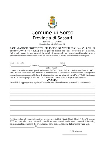 3 MODULO DICHIARAZIONE SOSTITUTIVA DELL'ATTO DI NOTORIETA'