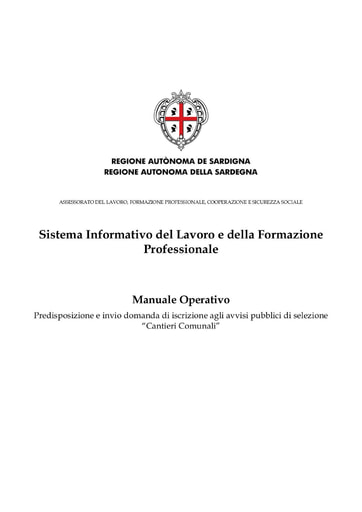 Manuale operativo dei servizi on line per i cittadini  Cantieri Comunali