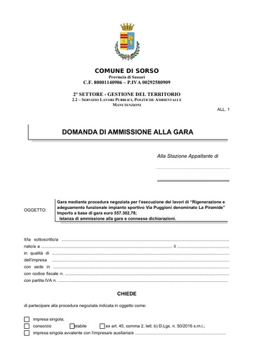 05   Domanda di ammissione