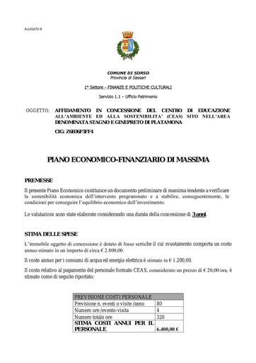 Piano economico finanziario di massima signed