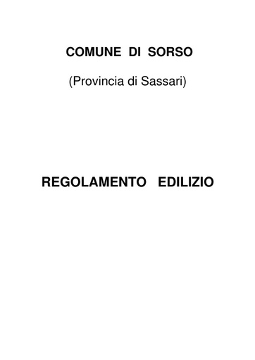 Regolamento Edilizio Variante 2004